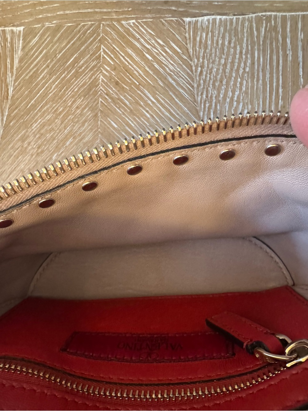 Valentino Garavani Rockstud Spike Leather Belt Bag / Crossbody Dusty Pink Nude - Picture 9 of 14